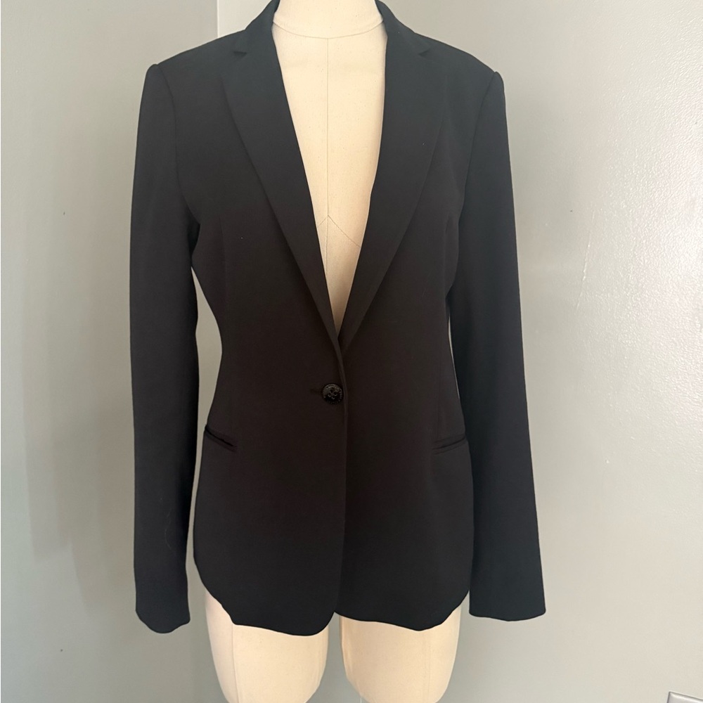 Scotch & Soda Black Blazer With Animal Print Lining- Medium